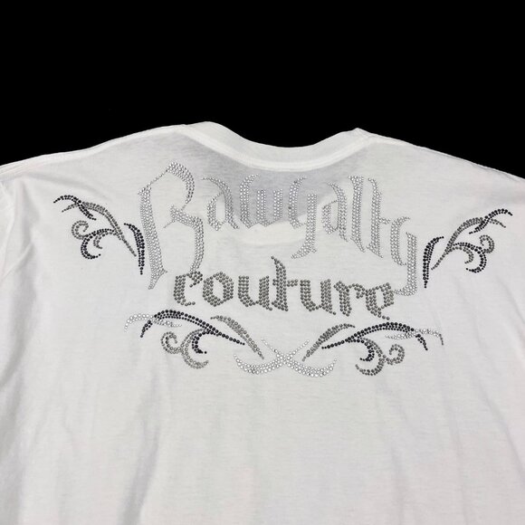 Rawyalty Couture Y2K Rhinestone Stud Roman Soldier Design USA Mens XL X-Large - Picture 3 of 7